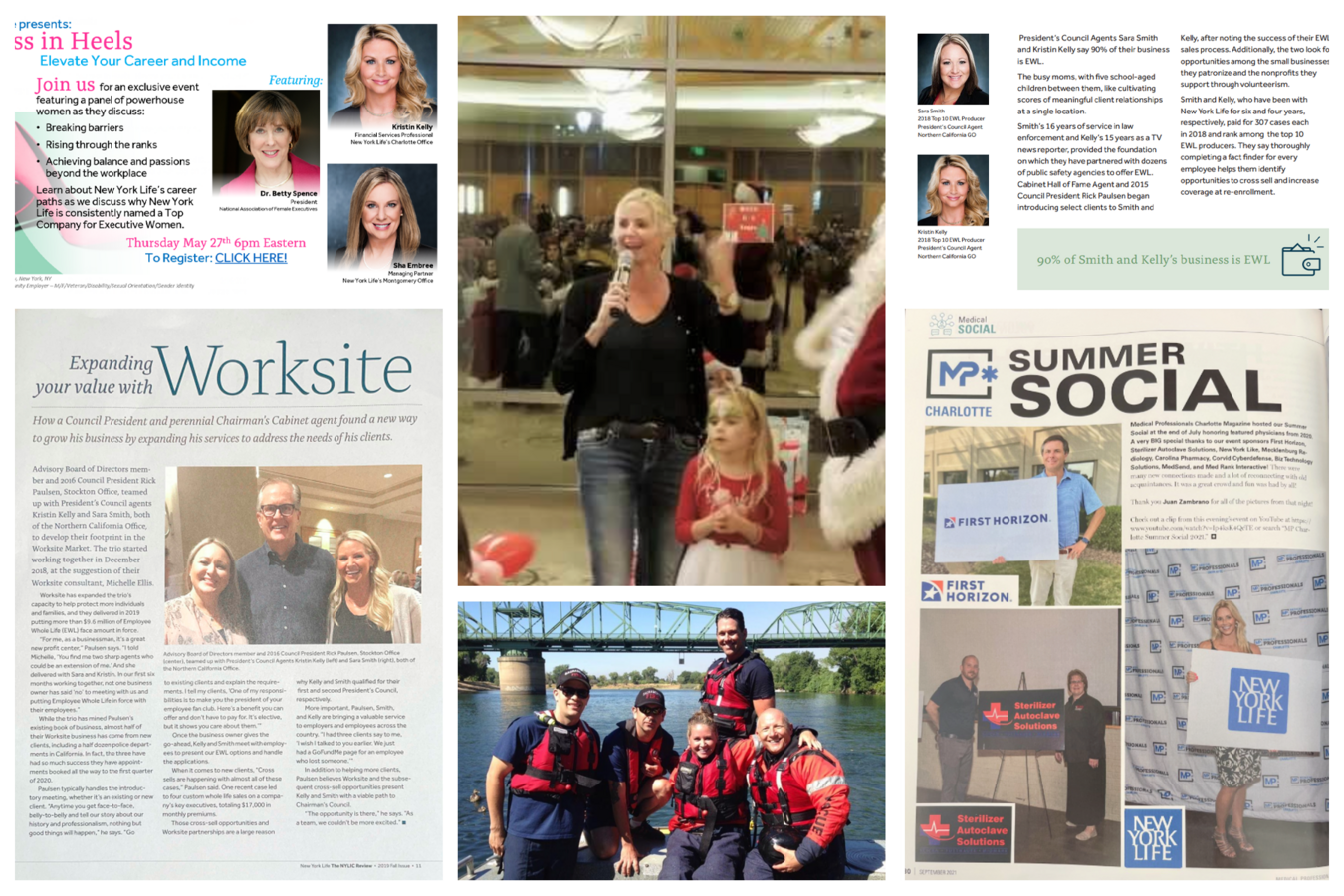 collage of news articles featuring Kelly Financial